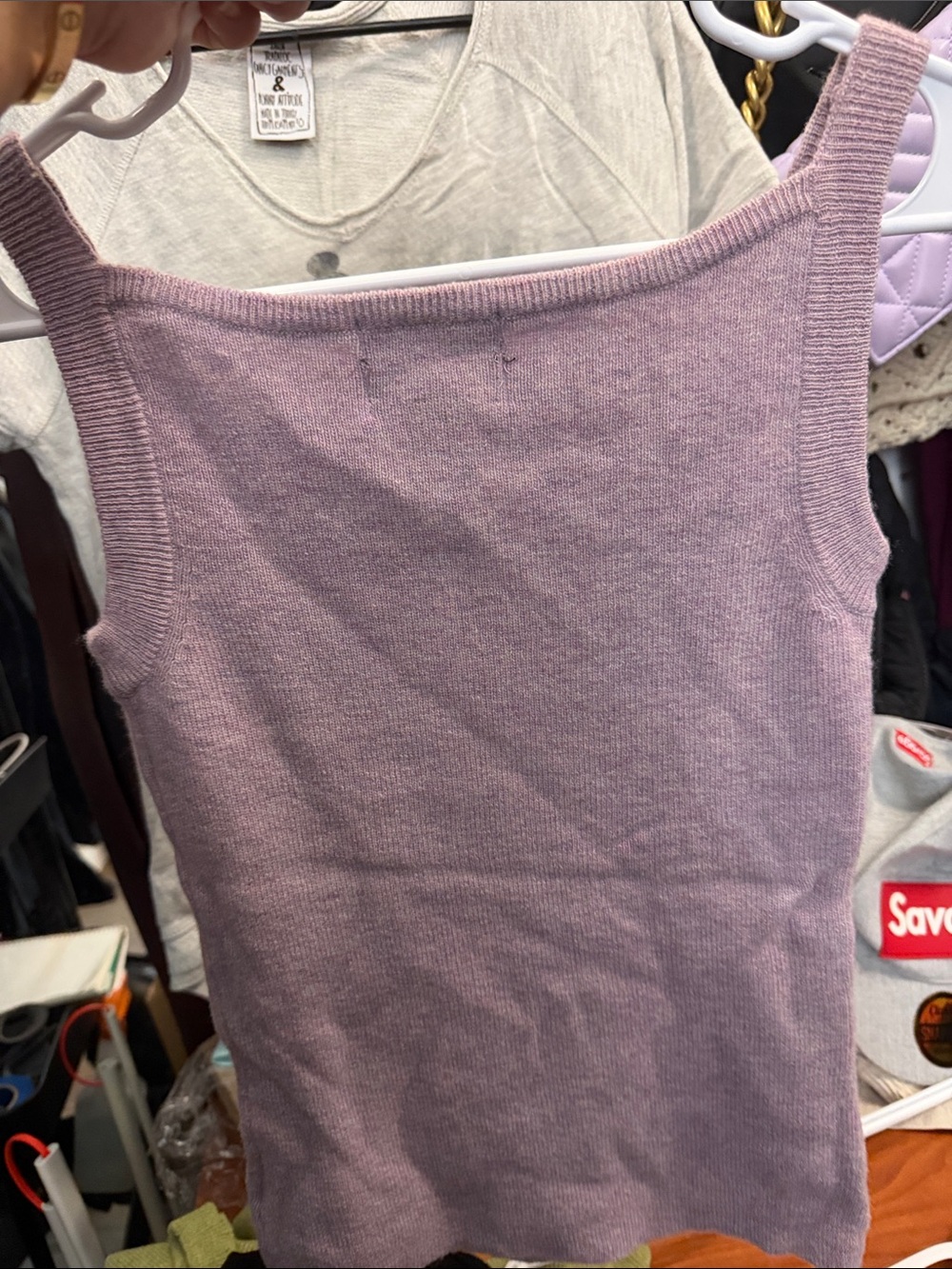 Lavender Ribbed Knit Tank Top - Picture 4 of 4